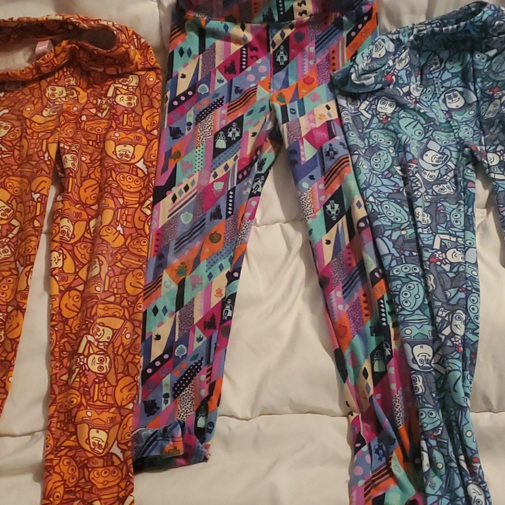 3 pair disney lularoe leggings